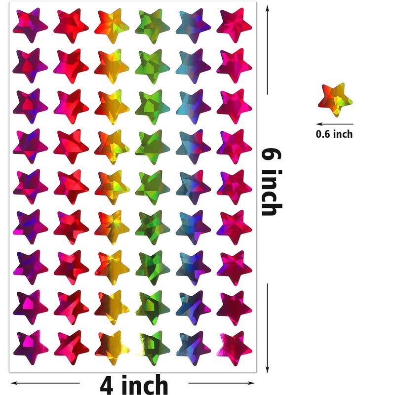 Lrogoe 1620 Holographic Rainbow Small Star Stickers for Kids Reward  Behavior Chart  Student Planner and School Classroom Teacher Supplies  0.6"" Diameter - Image 4